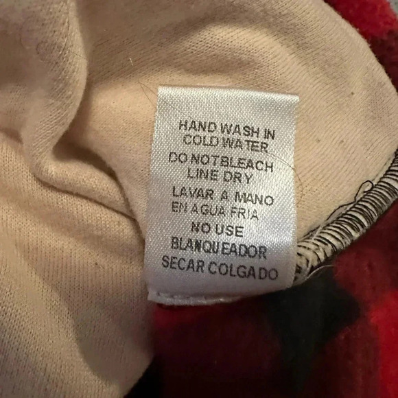 Entro red buffalo plaid fleece pullover size S - Picture 6 of 7